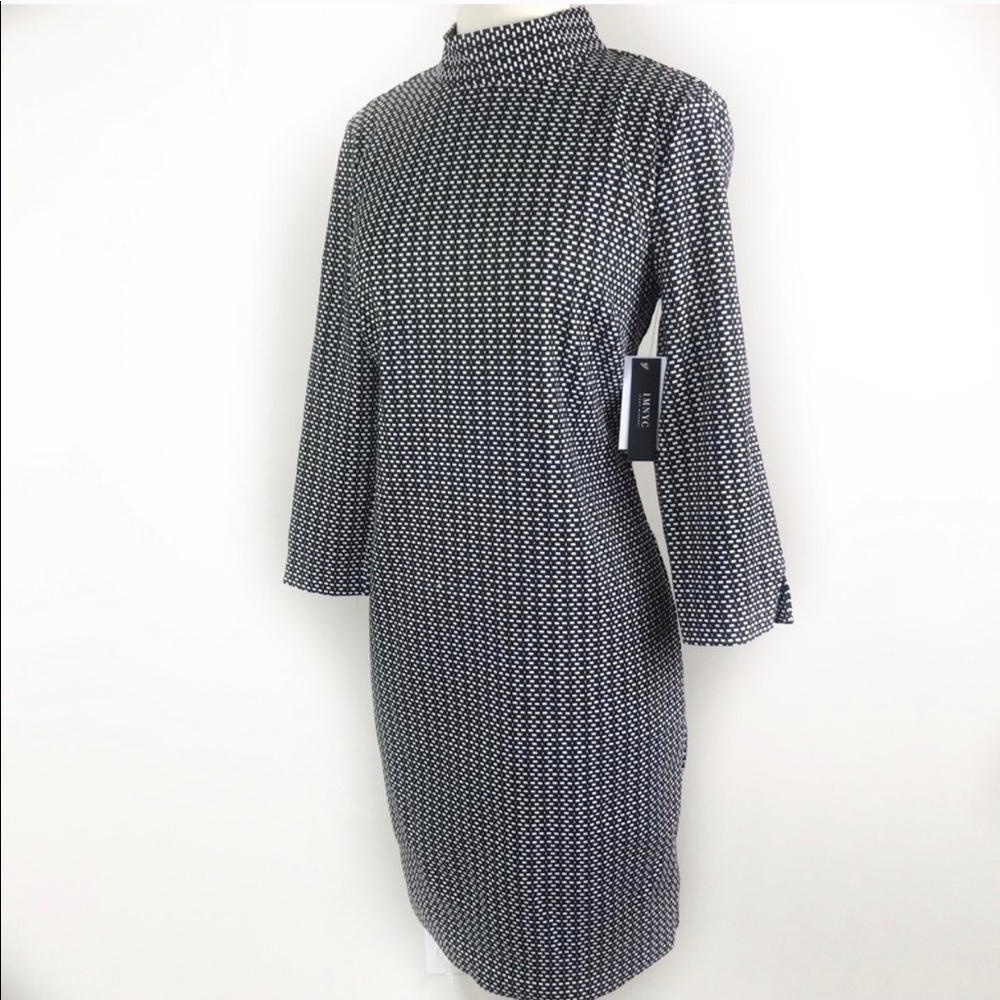 Isaac Mizrahi Long sleeve mod mini dress mock neck